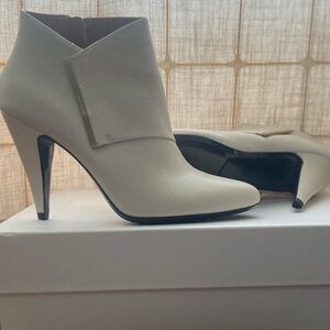 Elegant Cream High Heel Ankle Boots